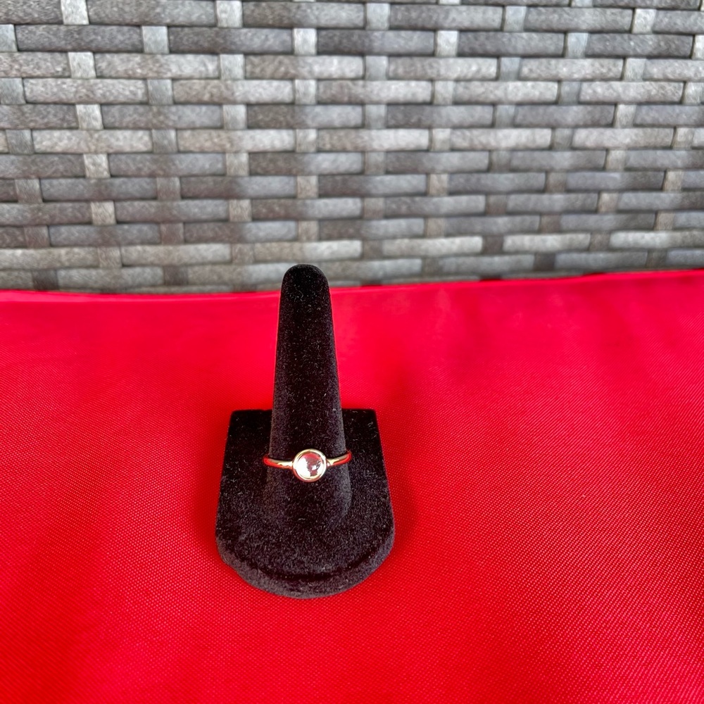 Delicate Silver Ring with Clear Stone - Women Jewelry
